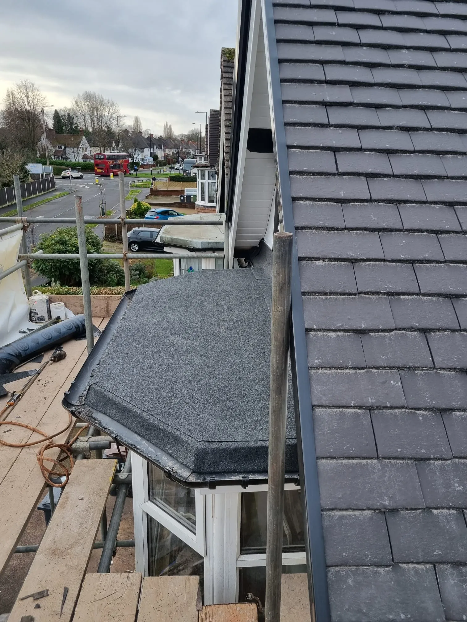 New Flat Roof section which was installed by Sutton Coldfield Roofers